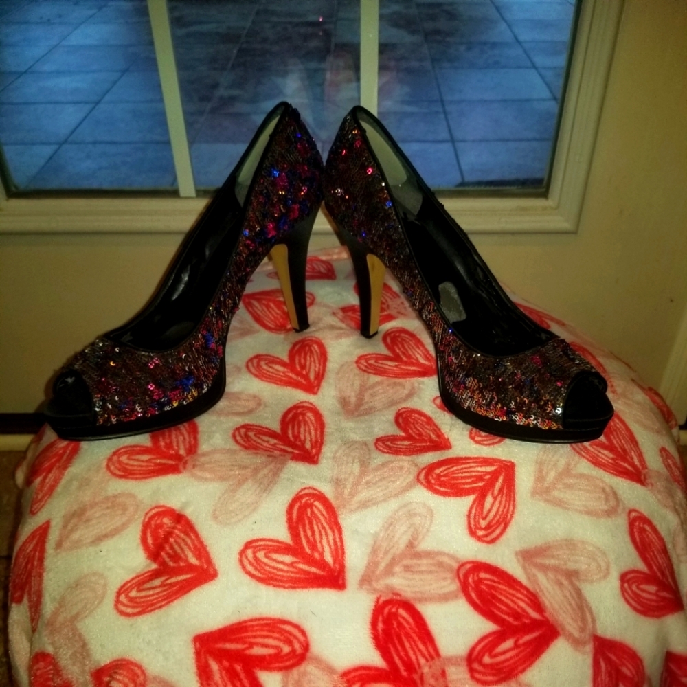 Nine West Sequined Heels